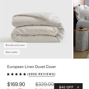 Quince European Linen Duvet Cover -  White